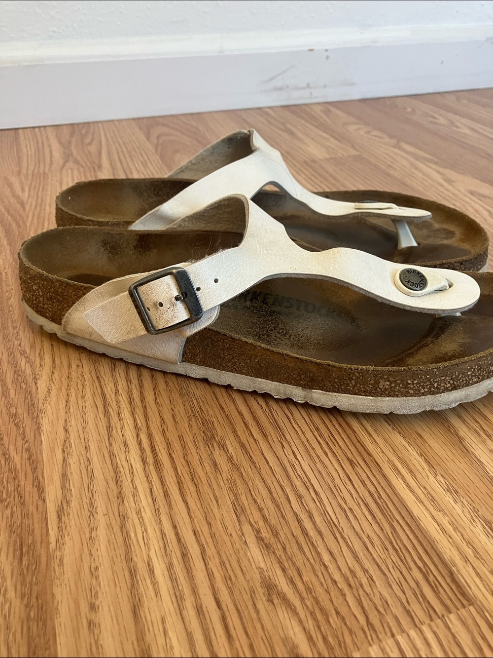Birkenstock Gizeh Sandal – Birko-Flor Graceful Pearl White Size 40 9 - Picture 2 of 9